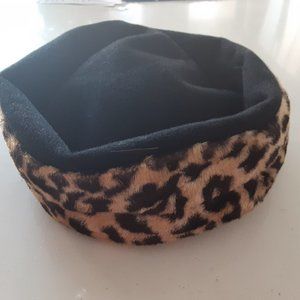 Vintage Faux Leopard Fur Hat